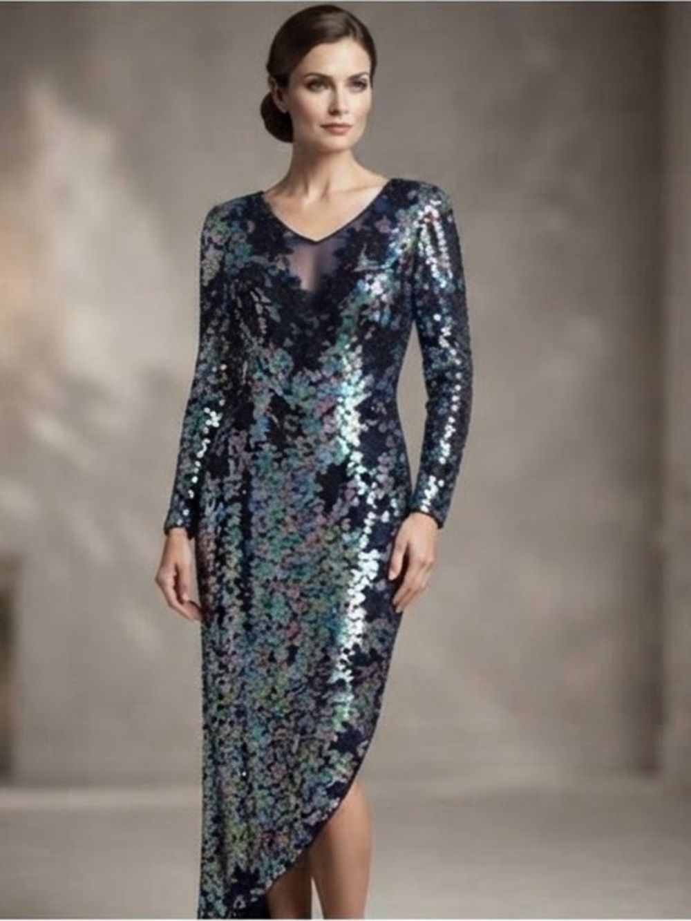 Elegant Vintage Sequin Evening Gown